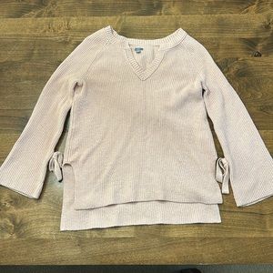 Aerie oversized v neck pink sweater